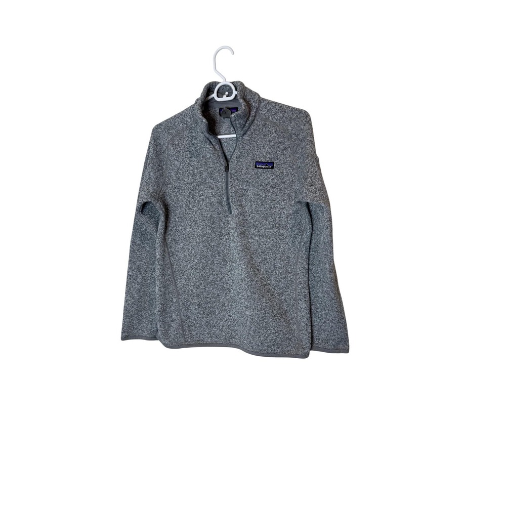 Patagonia Sweater Womens Medium Gray Better Sweater 1/4‎ Zip Fleece Pullover